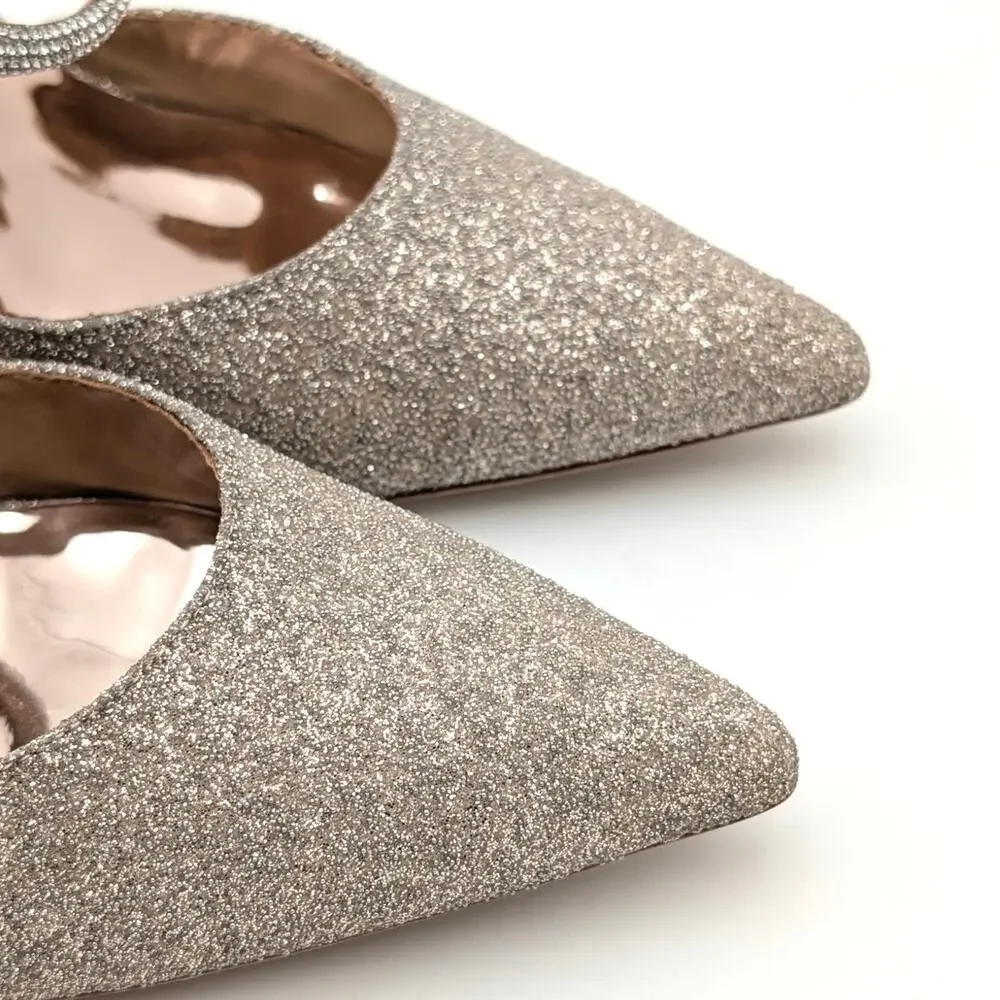 Badgley Mischka Kamilah Women's Gold Pointed Toe Stiletto Heels Size US7 EU38 - Picture 7 of 9